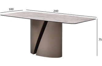 Обеденный стол 57EL-94100, керамика, серый / серый