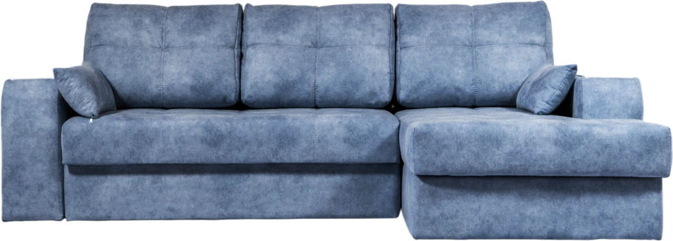 Диван угловой Остин, ткань Buffalo ocean, угол правый, декор Рамух белый