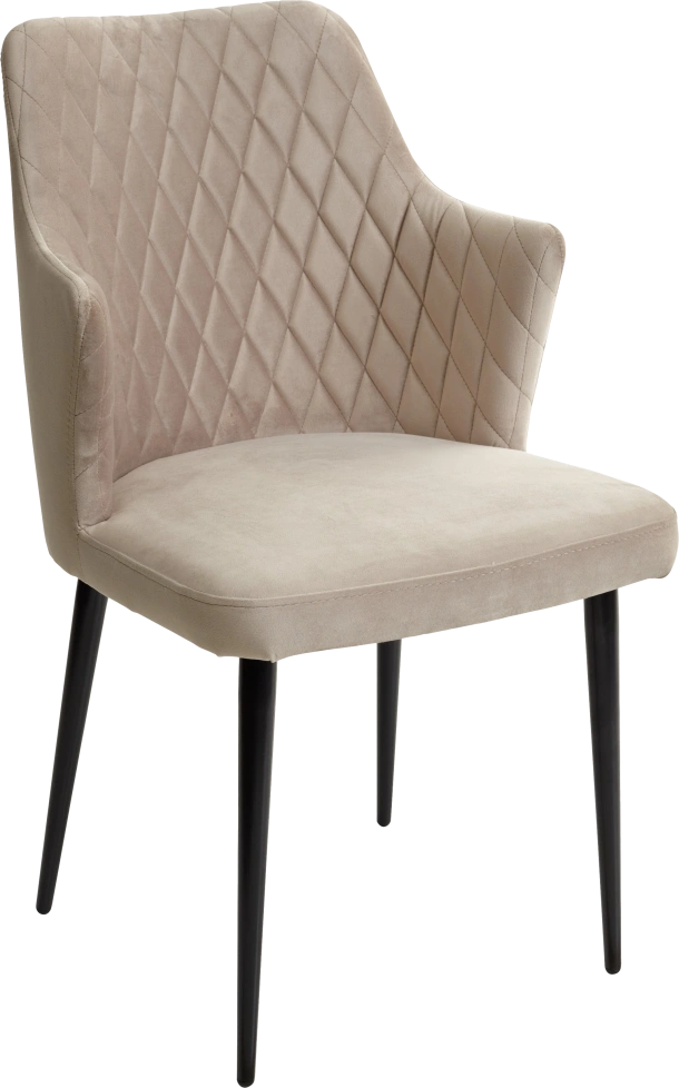 Стул Herman, мягкий, латте #25, велюр, черный каркас