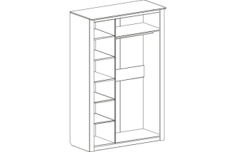 Шкаф трехдверный Элана, 143x64.5x218.5, распашной с зеркалом, персидский жемчуг