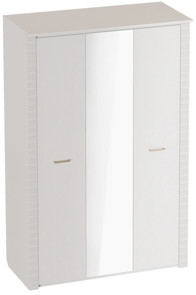 Шкаф трехдверный Элана, 143x64.5x218.5, распашной с зеркалом, персидский жемчуг