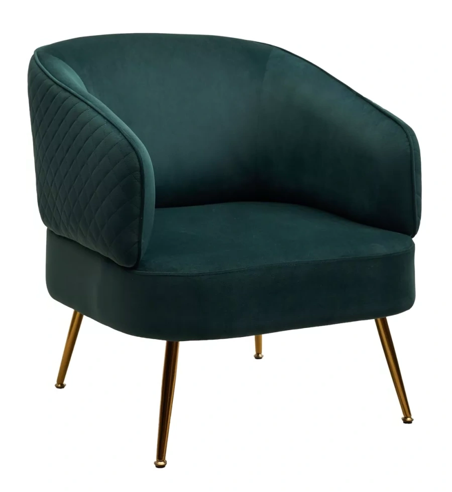 Кресло MUSSELS BLUVEL-78 Зеленый, велюр / золотой каркас М-City