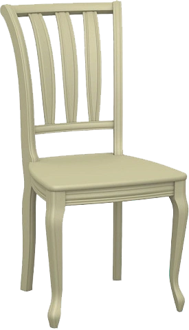 Стул Кабриоль, деревянный, жесткий, слоновая кость