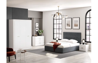 Кровать Гранда 160, мягкая, двуспальная, альба бежевый