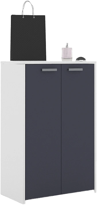 Комод Омега, белый / чёрный графит