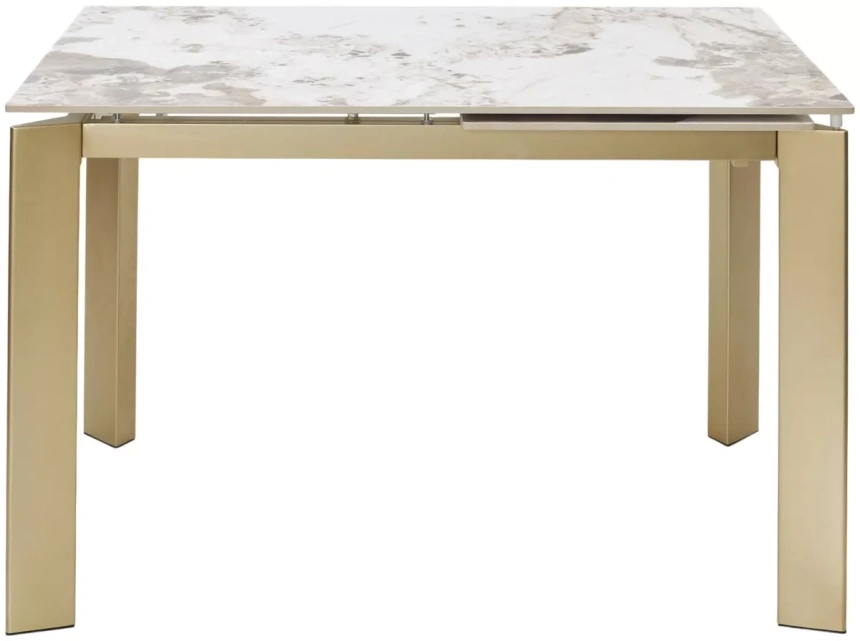 Кухонный раздвижной стол Corner 120, Gloss Luxury Pandora Solid Ceramic, шампань