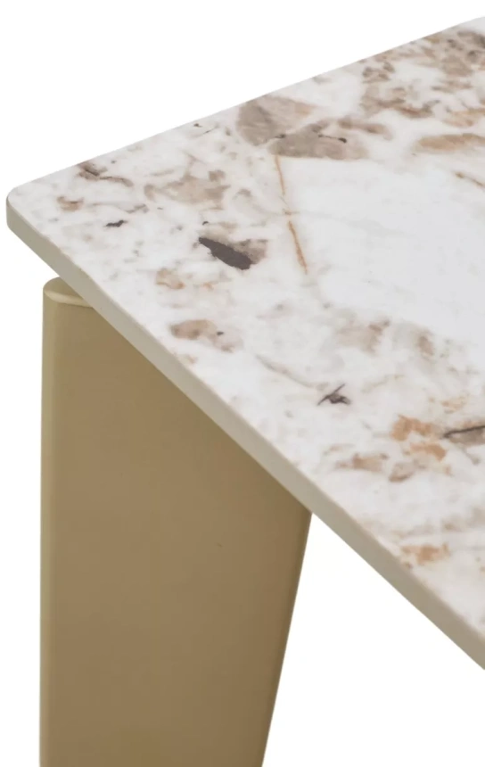 Кухонный раздвижной стол Corner 120, Gloss Luxury Pandora Solid Ceramic, шампань