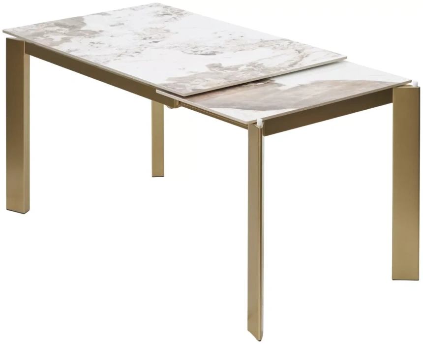 Кухонный раздвижной стол Corner 120, Gloss Luxury Pandora Solid Ceramic, шампань