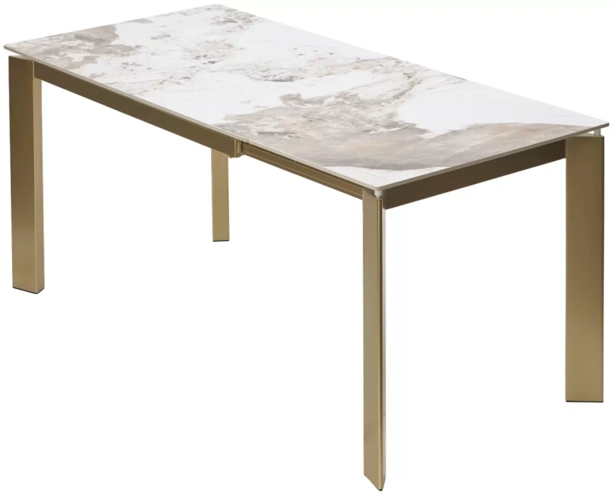 Кухонный раздвижной стол Corner 120, Gloss Luxury Pandora Solid Ceramic, шампань