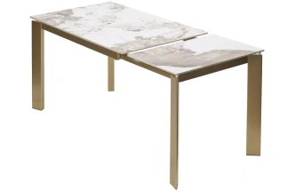 Кухонный раздвижной стол Corner 120, Gloss Luxury Pandora Solid Ceramic, шампань