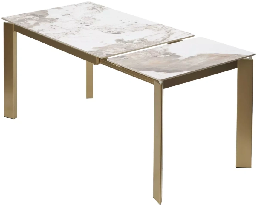 Кухонный раздвижной стол Corner 120, Gloss Luxury Pandora Solid Ceramic, шампань