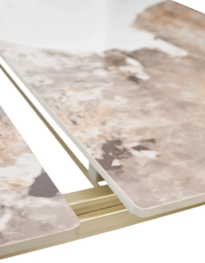 Кухонный раздвижной стол Corner 120, Gloss Luxury Pandora Solid Ceramic, шампань