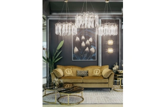 Комплект журнальных столов 57EL-CT101А-BL, 100x100x41, искусственный мрамор, черный мрамор / золото