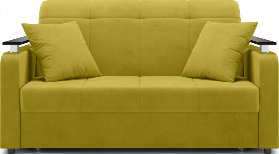 ​Диван прямой Франческо 140, модель 064, Velutto 28 (горчичный) / венге