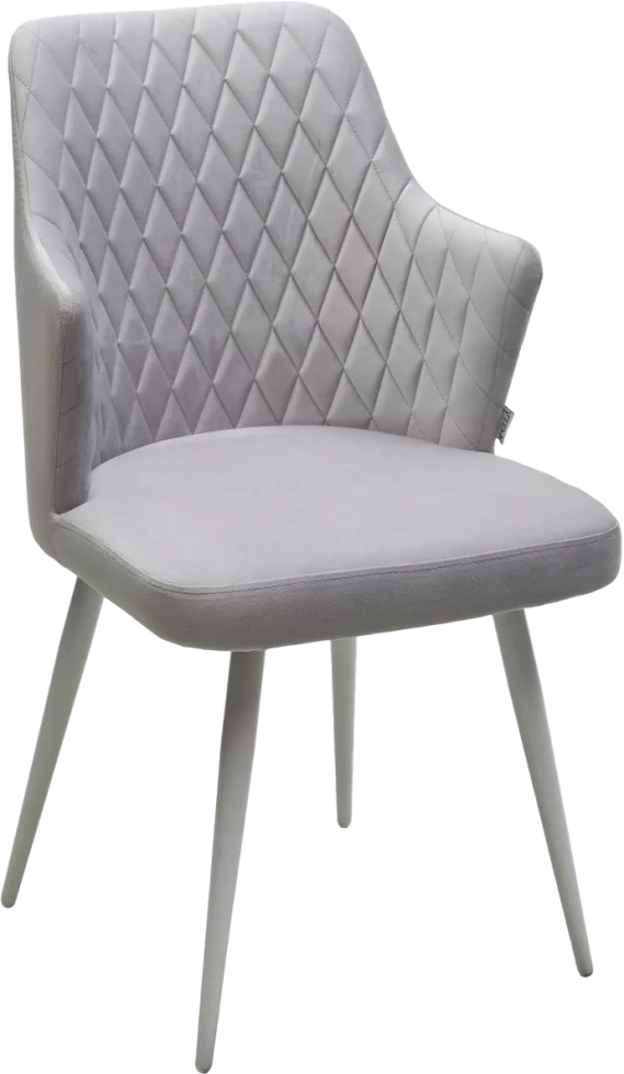 Стул Herman, мягкий, светло-серый  BM-4, велюр, белый каркас