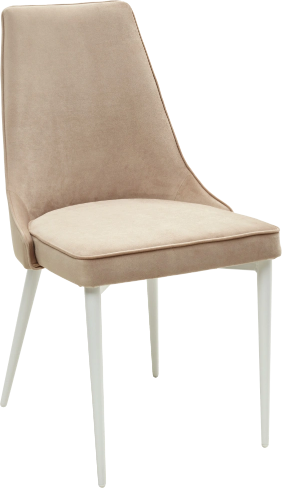 Стул Nepal-P, мягкий, бежевый #5, велюр, белый каркас