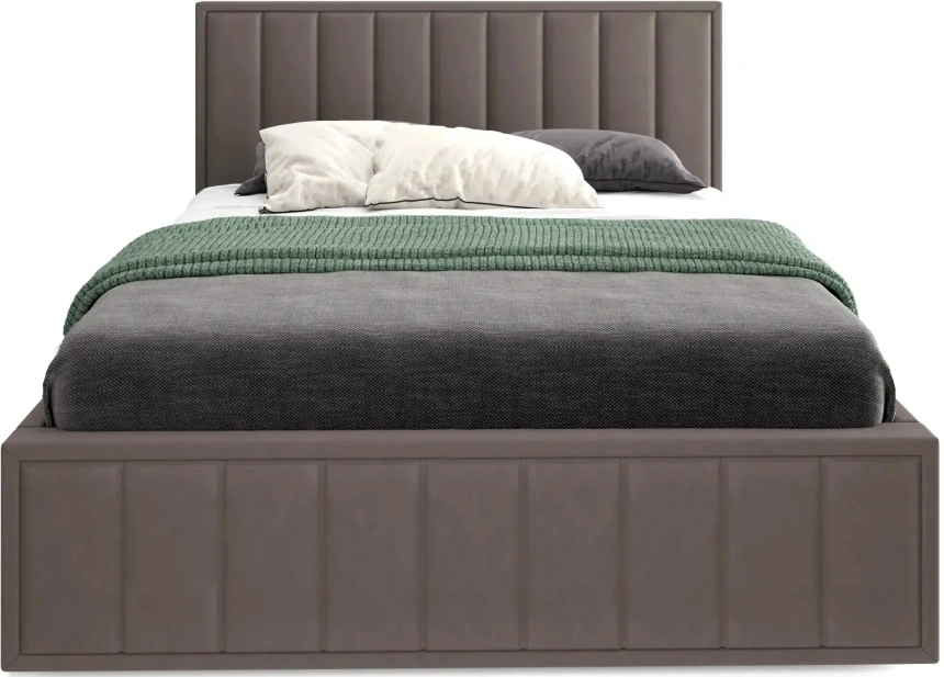 Кровать Женева 160, двуспальная, мягкая, мора темно-коричневый