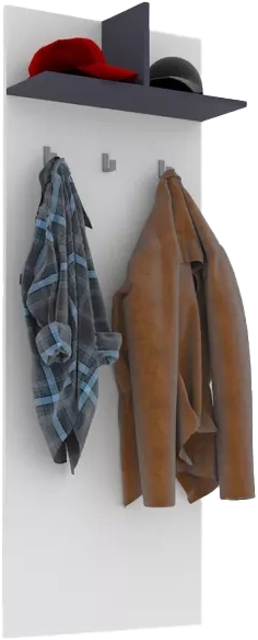 Вешалка настенная Омега, Белый / Чёрный графит