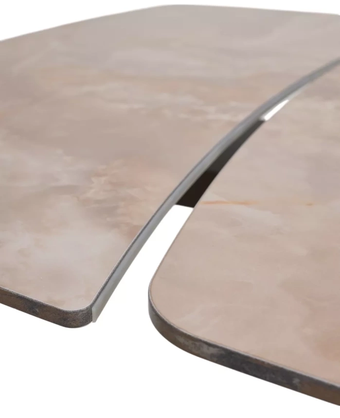 Обеденный раздвижной стол Dakar 180, Gloss Amber Jade Solid Ceramic, орех