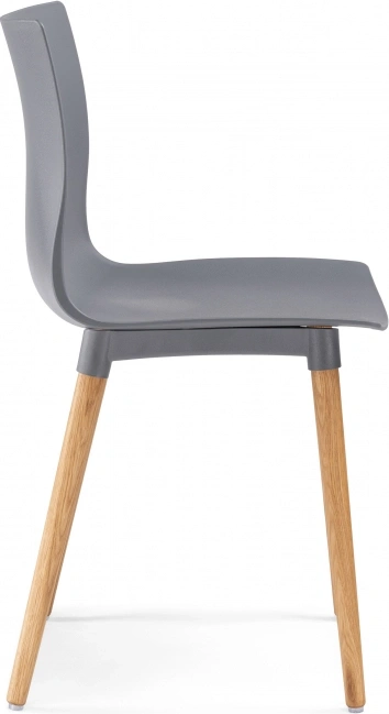 Пластиковый стул Кобе, пластик серый / массив дуба