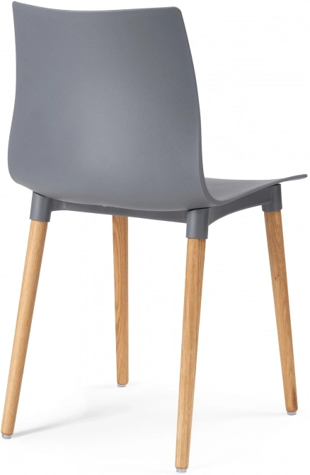 Пластиковый стул Кобе, пластик серый / массив дуба