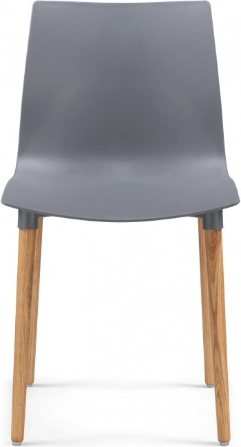 Пластиковый стул Кобе, пластик серый / массив дуба