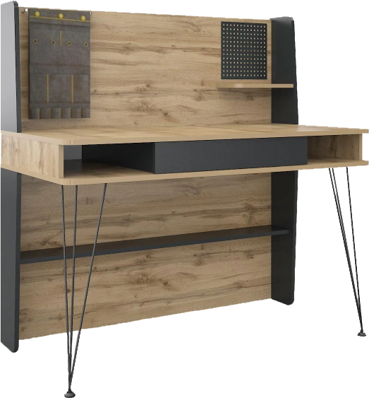 Стол компьютерный Нобира, антрацит / дуб ирландский