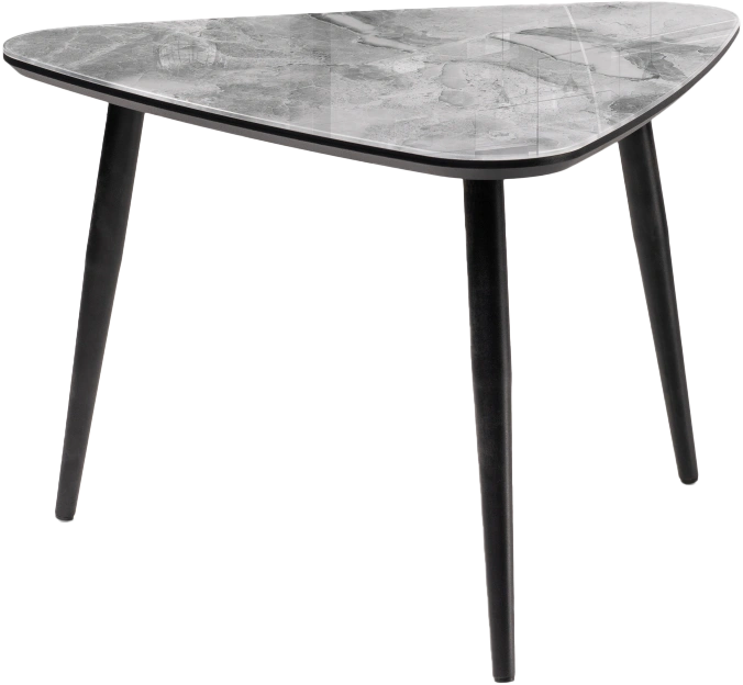 Журнальный стол Рамси, 60x60x41, стекло, мрамор серый, каркас черный