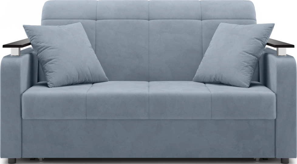 ​Диван прямой Франческо 140, модель 064, Velutto 52 (светло-серый) / венге