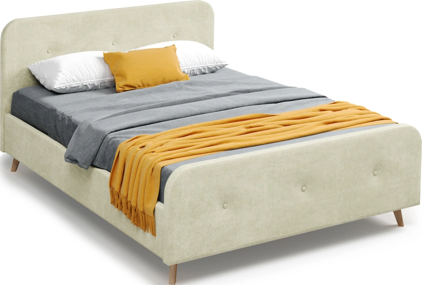 Кровать Сиерра 160, мягкая, двуспальная, торонто бежевый