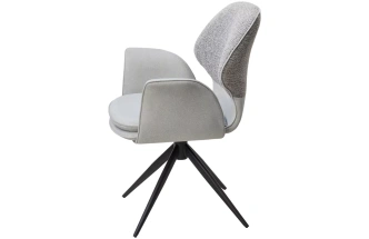 Стул Lenne, поворотный, серый Milan-450, ткань, Mohair-151, ткань, черный