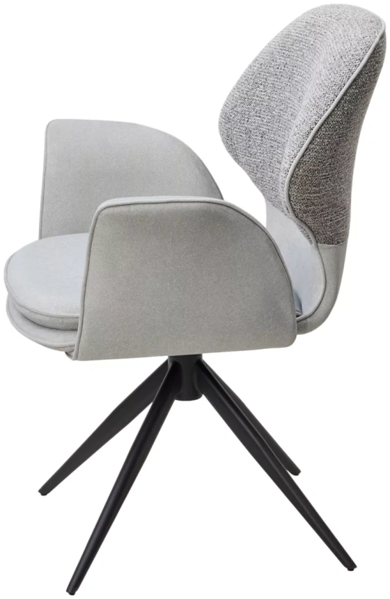 Стул Lenne, поворотный, серый Milan-450, ткань, Mohair-151, ткань, черный