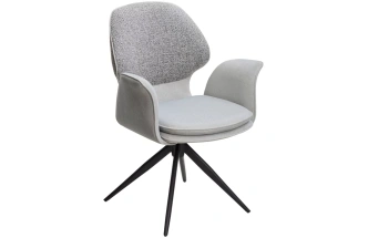 Стул Lenne, поворотный, серый Milan-450, ткань, Mohair-151, ткань, черный