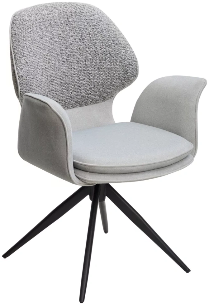 Стул Lenne, поворотный, серый Milan-450, ткань, Mohair-151, ткань, черный