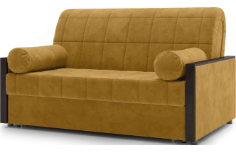 ​Диван прямой Токио 140, модель 062, Ultra Mustard​ (соломенный​) / венге