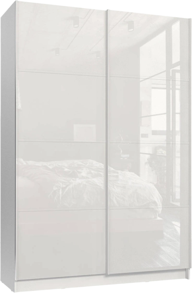 Шкаф-купе Марвин-3 двухдверный,183x220, Белый / Белый глянец
