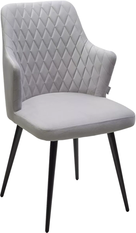 Стул Herman, мягкий, светло-серый BM-4, велюр, черный каркас