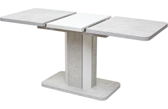 Кухонный стол раздвижной Stork 120, Белый бетон, Белый