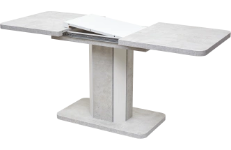 Кухонный стол раздвижной Stork 120, Белый бетон, Белый
