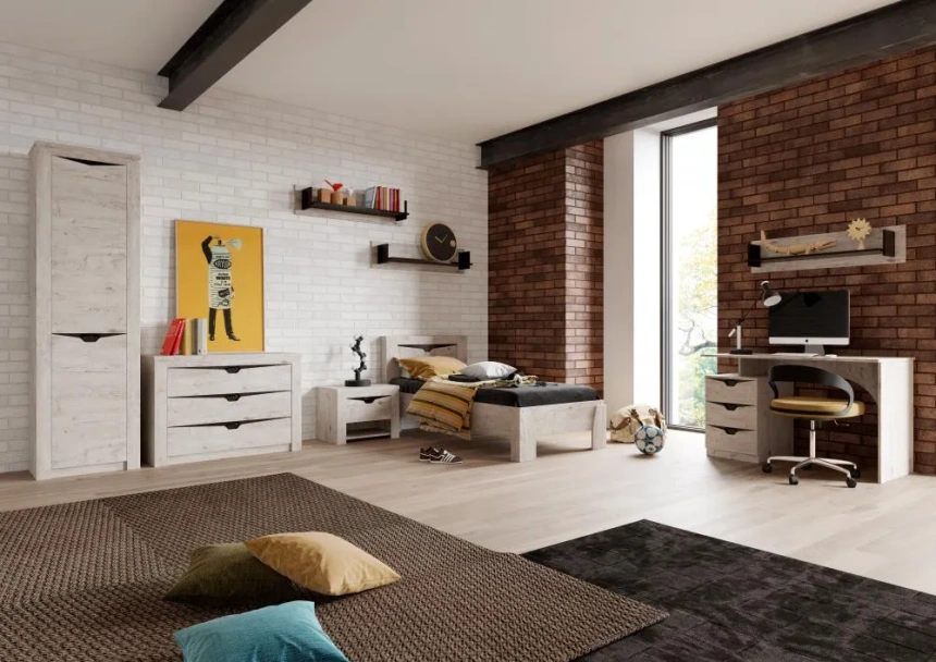 Кровать односпальная Соренто, 90*200 дуб бонифаций