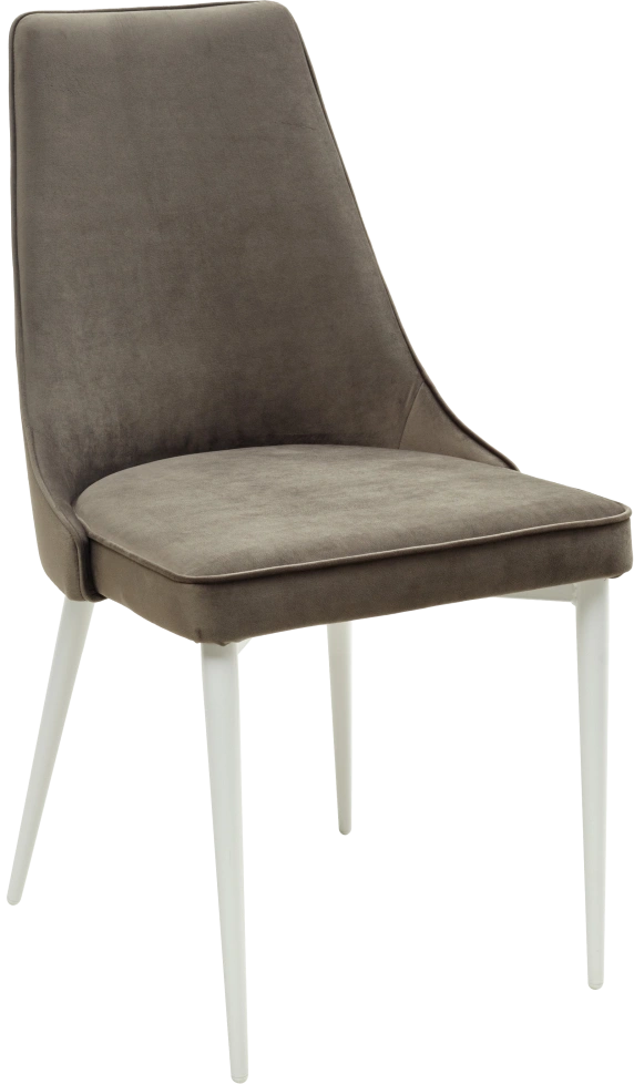 Стул Nepal-P, мягкий, графит #14, велюр, белый каркас 