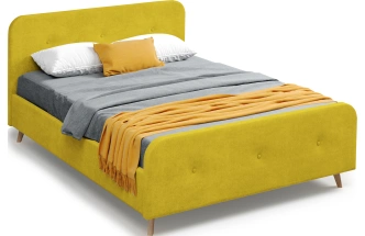 Кровать Сиерра 160, мягкая, двуспальная, торонто горчица