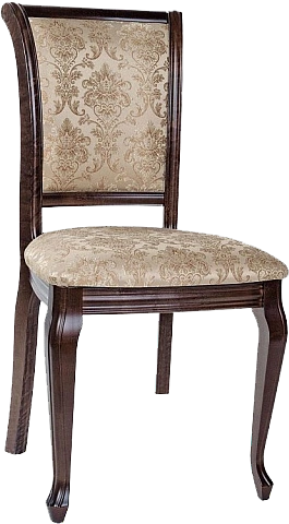 Стул Кабриоль, деревянный, андрис вензель 160 бежевый, жаккард, каркас орех темный