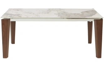 Обеденный раздвижной стол Esmir 160, Gloss Luxury Pandora Solid Ceramic, орех