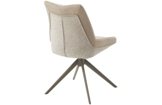 Стул Oskar, мягкий, поворотный, Riely-111 / Present-120 кремовый / латте каркас