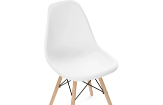 Пластиковый стул Eames PC-015, белый / массив дерева