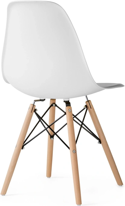 Пластиковый стул Eames PC-015, белый / массив дерева
