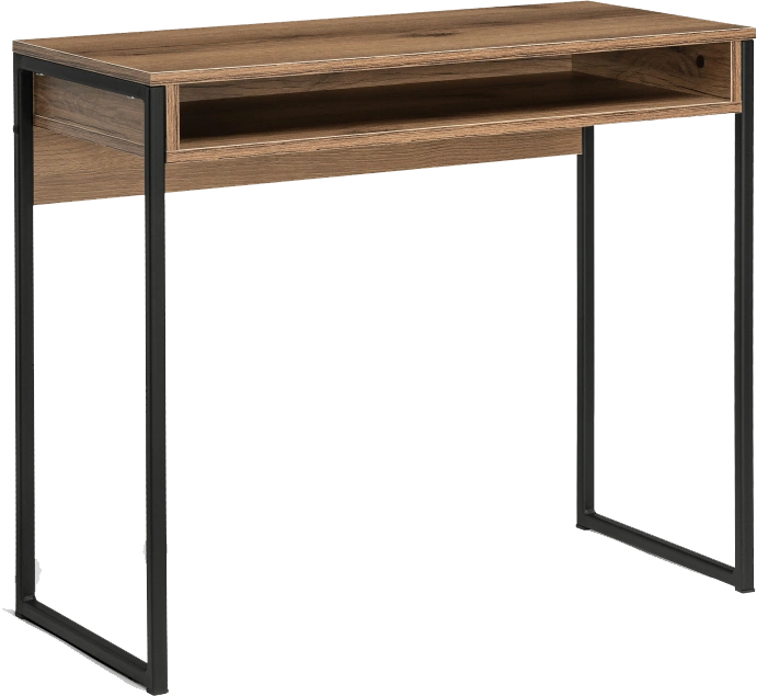 Стол письменный Лео Лофт, черный матовый / дуб делано темный