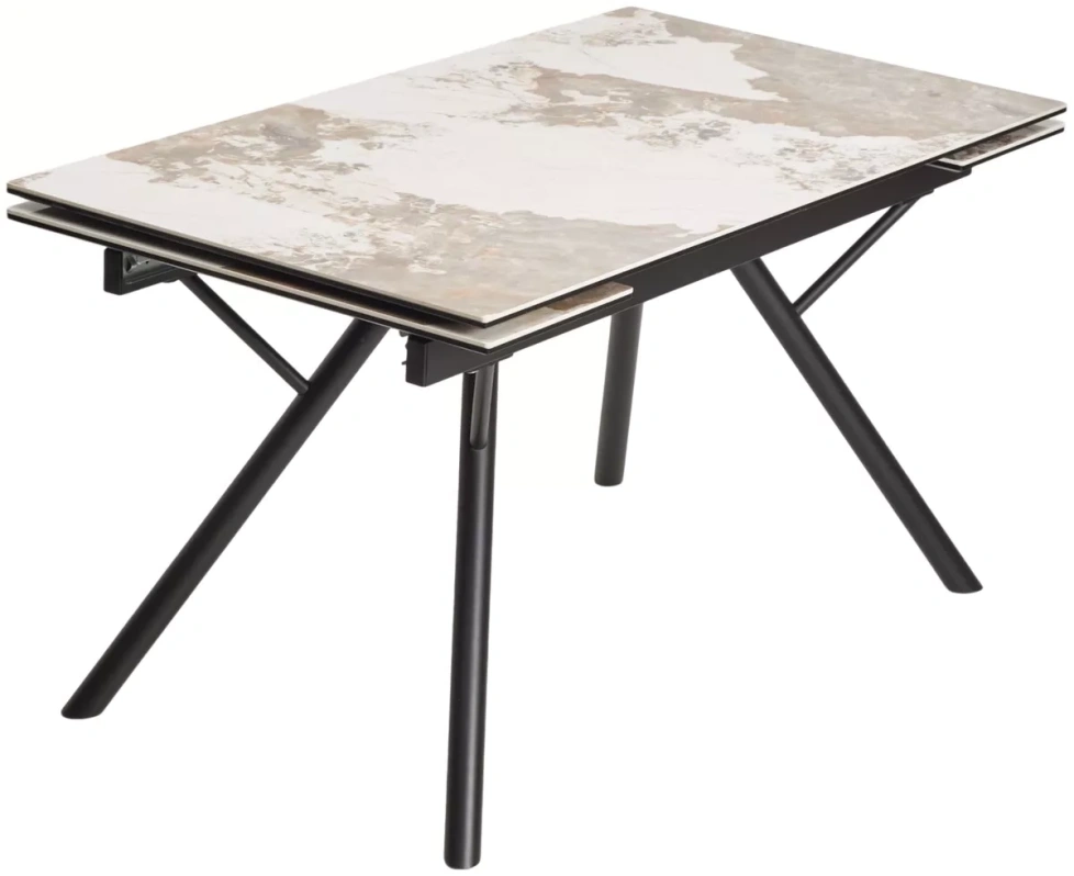 Обеденный раздвижной стол Либерти 140, Pandora, керамика, черный каркас 