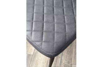 Стул Монро, мягкий, Style-22 Темно-серый, ткань под нубук, черный каркас 